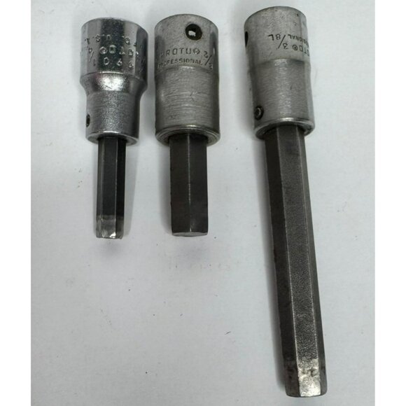 Proto 4990 3/8 Drive x 1/4", 3/8", & 3/8 L" Hex Bit Set Made In USA - Picture 1 of 8